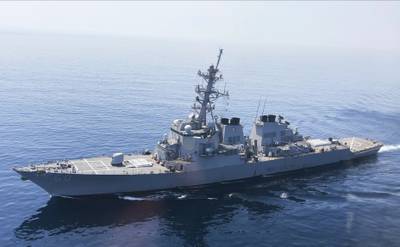 The USS Paul Hamilton is seen after passing through the Strait of Hormuz Friday, May 19, 2023.
